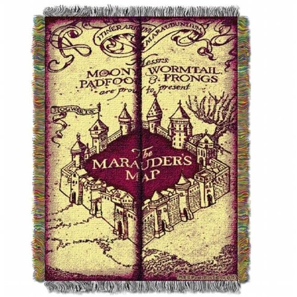 Northwest Northwest 1HPT-05100-0006-RET Harry Potter Marauders Map Woven Tapestry Throw; 48 x 60 in. 1HPT051000006RET